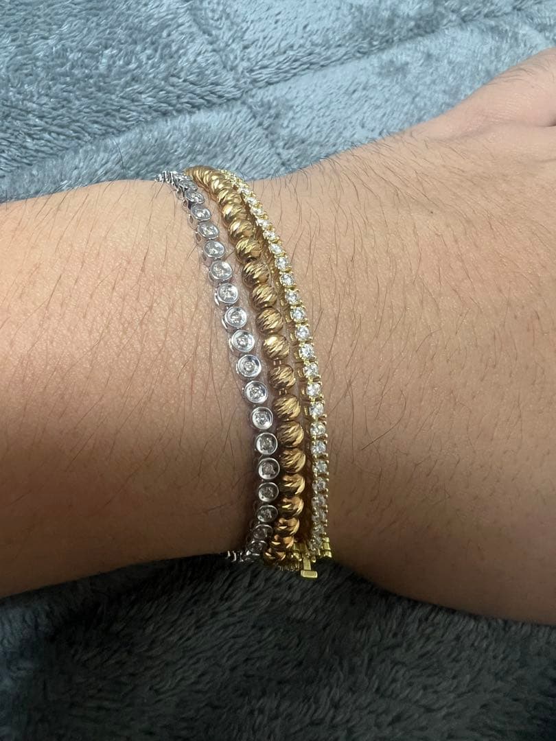 k18 ゴールド　ブレスレット 約19cm カットミラー　シャンデリア　金