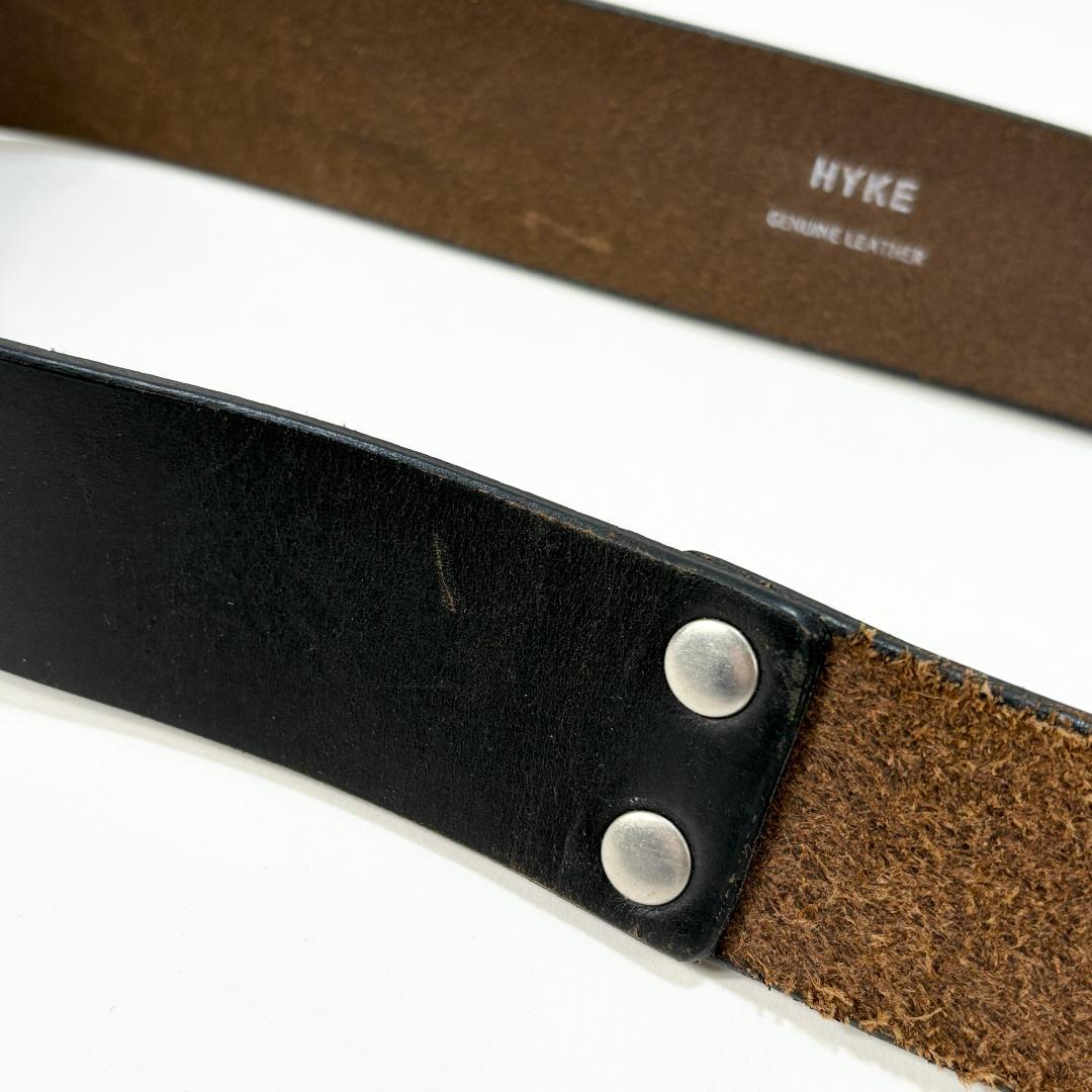 美品 HYKE ハイク 19SS LEATHER RING BELT ブラック