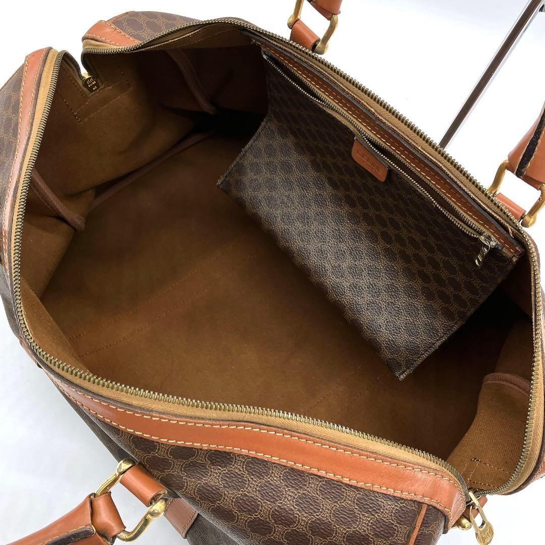 【CELINE】2wayバッグ　ボストンバッグ　マカダム柄　ダークブラウン