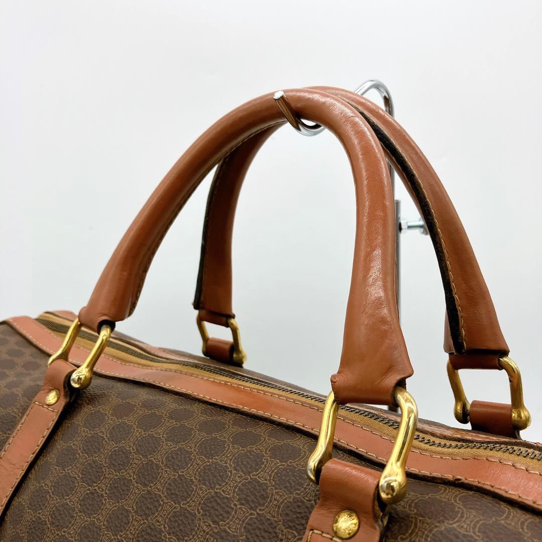 【CELINE】2wayバッグ　ボストンバッグ　マカダム柄　ダークブラウン