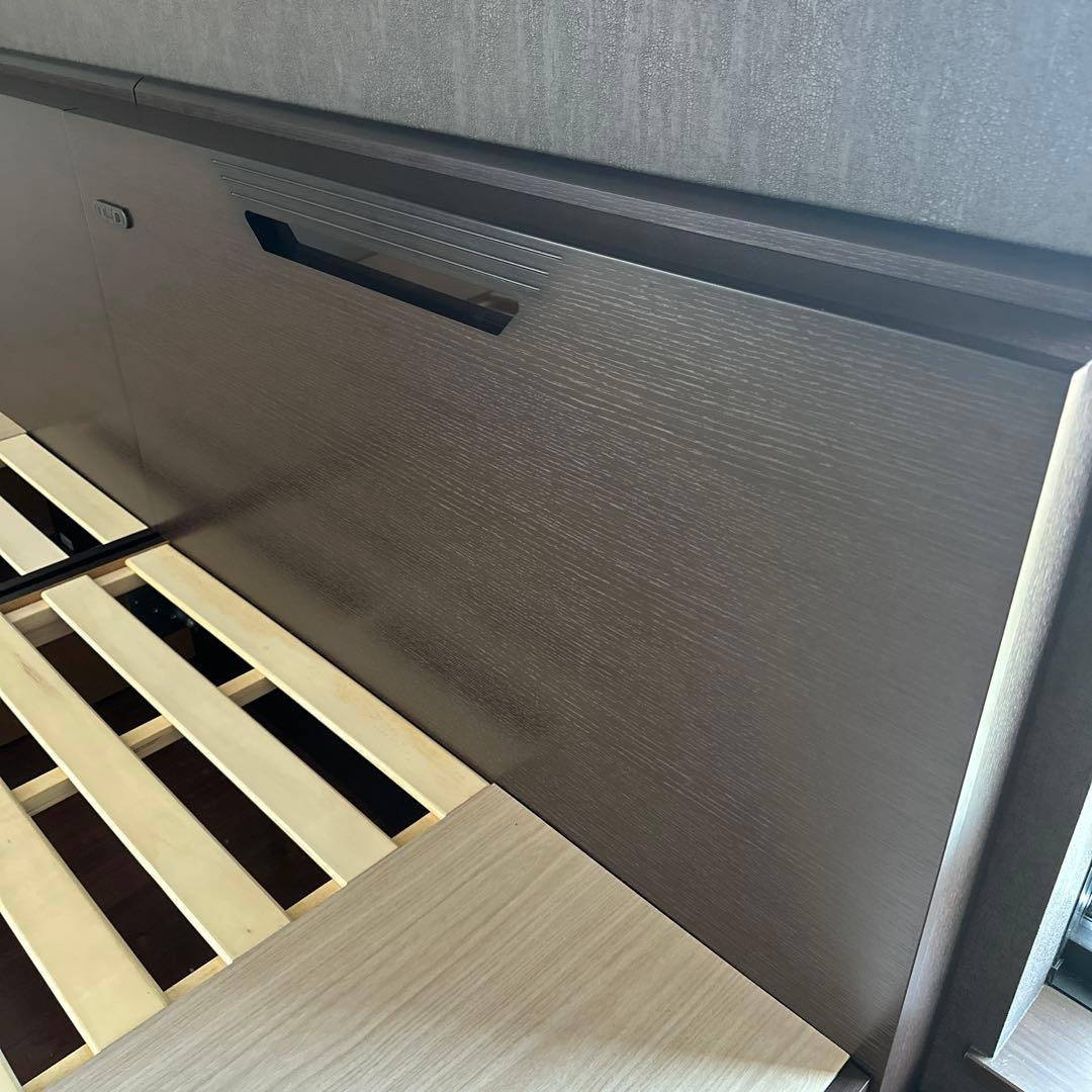 フランスベッド ベッドフレーム セミダブル+シングル 引出 ライト コンセント