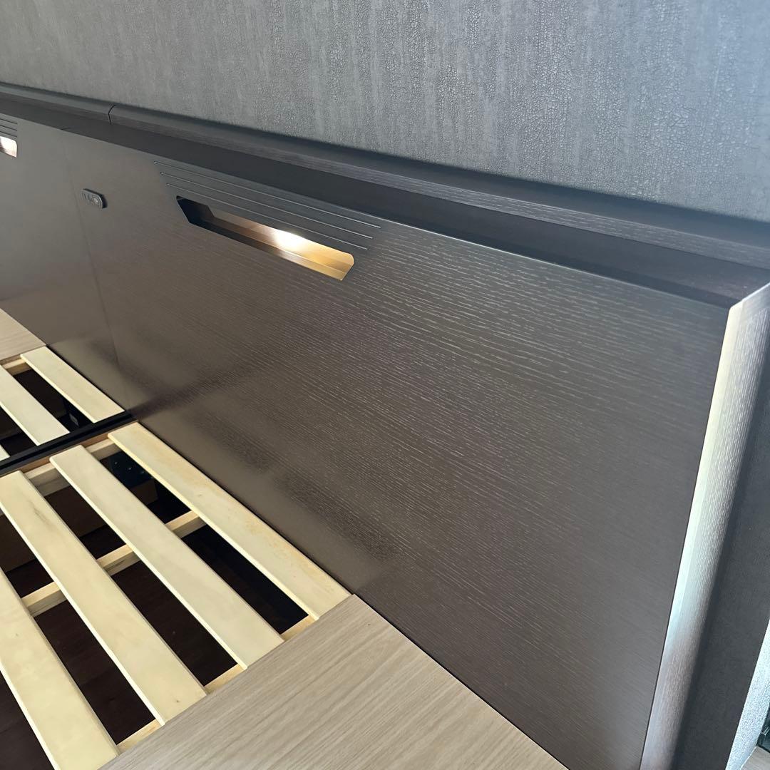 フランスベッド ベッドフレーム セミダブル+シングル 引出 ライト コンセント