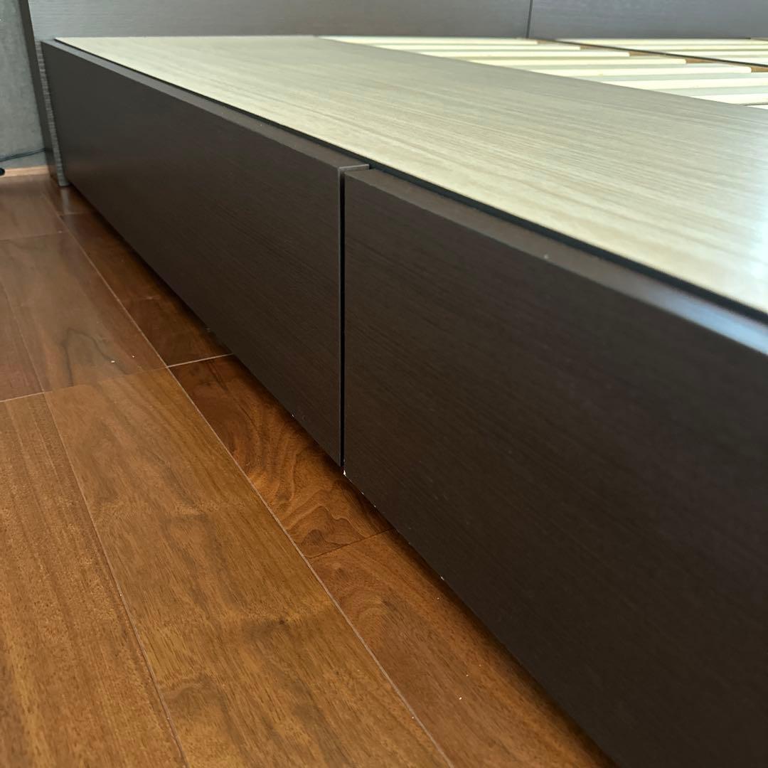 フランスベッド ベッドフレーム セミダブル+シングル 引出 ライト コンセント