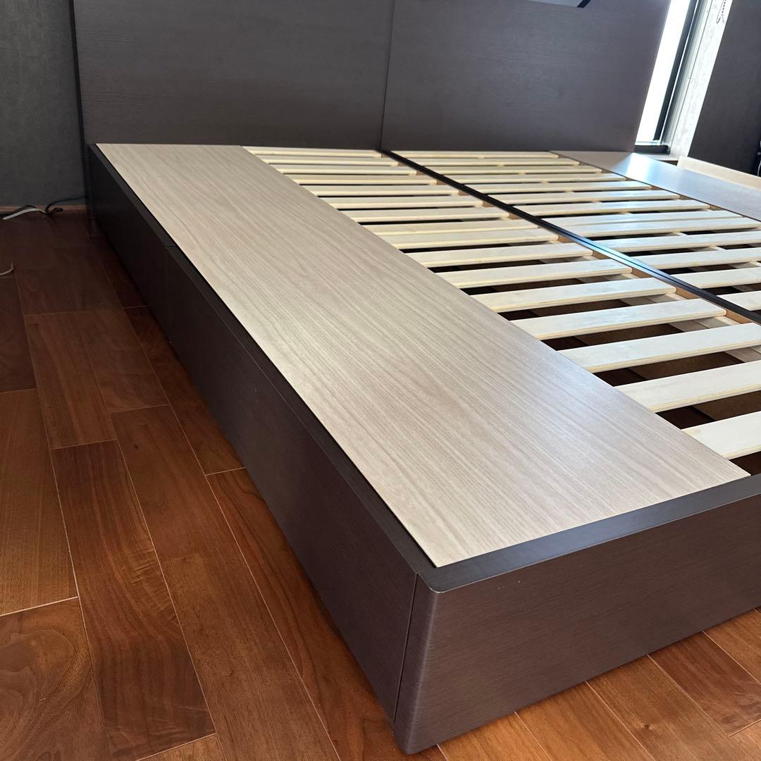 フランスベッド ベッドフレーム セミダブル+シングル 引出 ライト コンセント