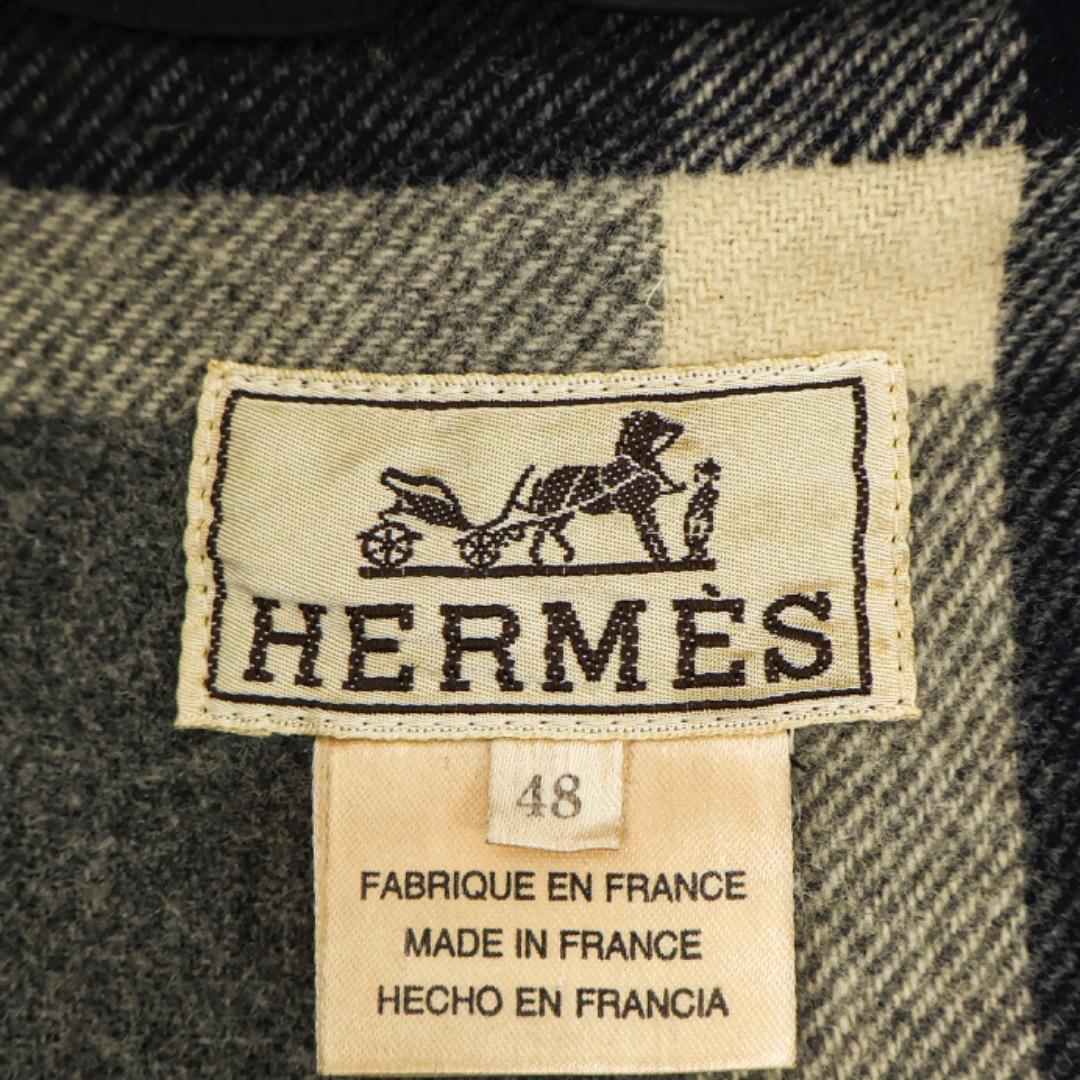 H5446◾️エルメス　インナーウール　フルジップアップコート