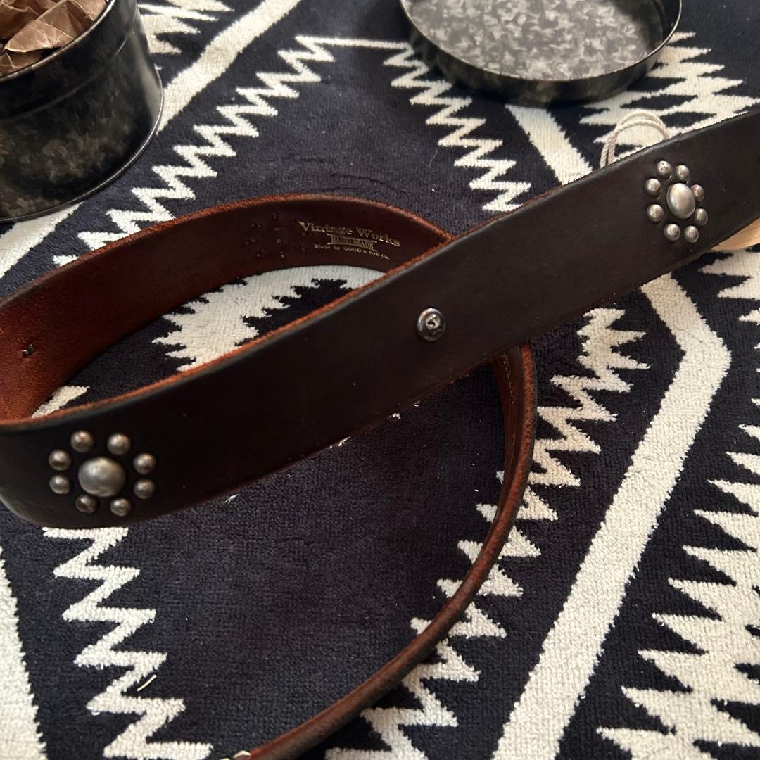 vintageworks スタッズベルト 茶芯 35/89 ヴィンテージワークス