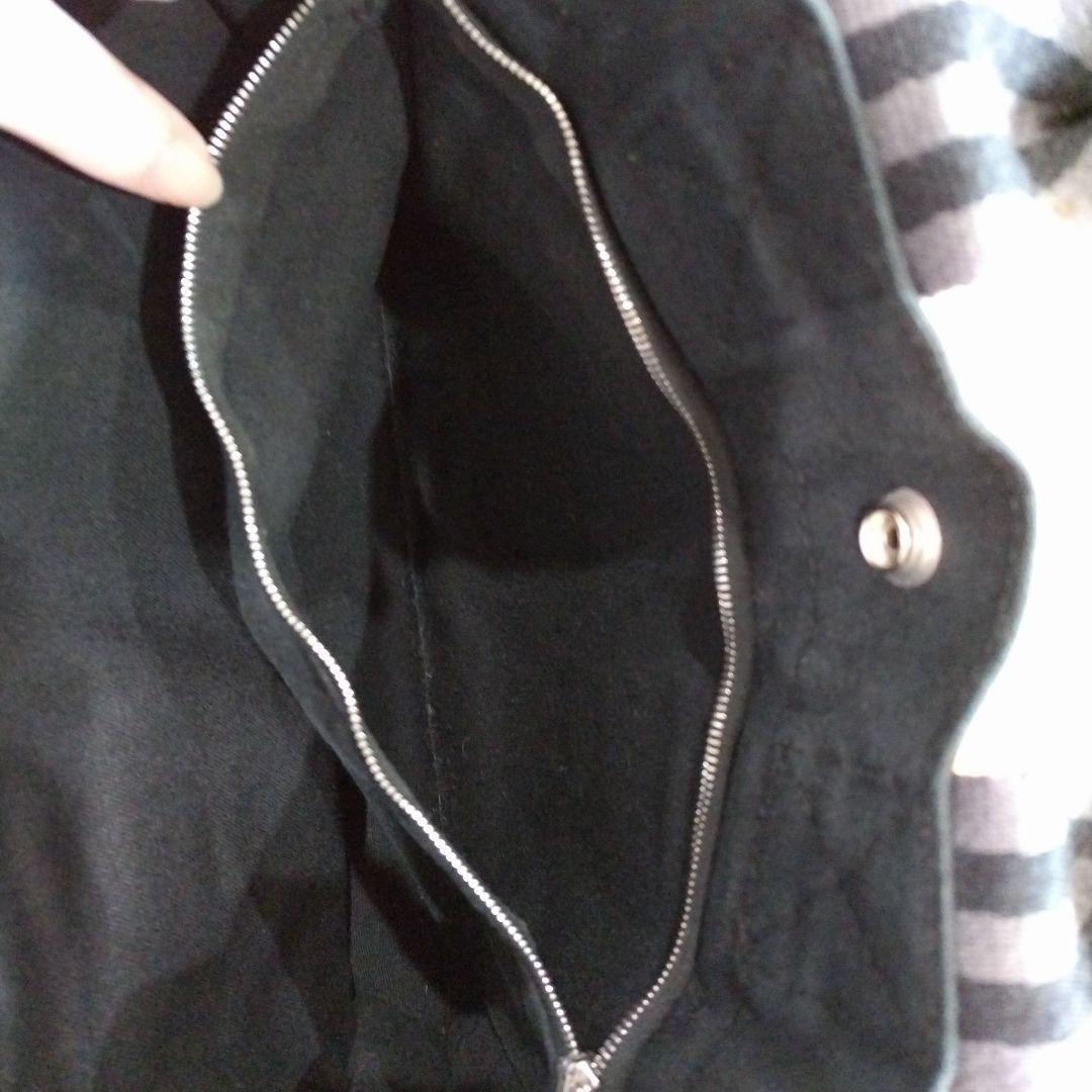 エルメス　キャンバストートバッグ ブラック グレー