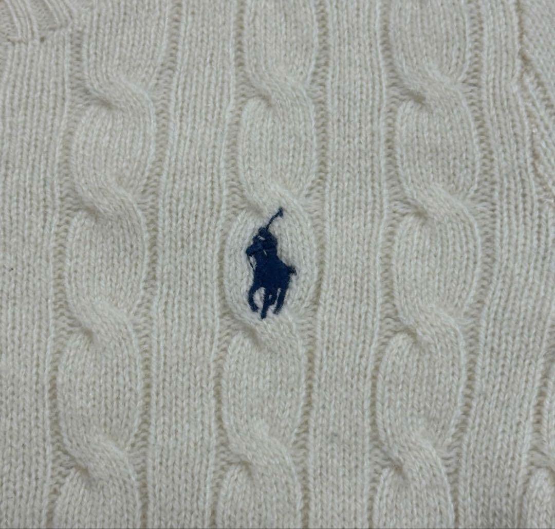 美品　POLO RALPH LAUREN カシミヤ　ウール　ケーブルニット　QR