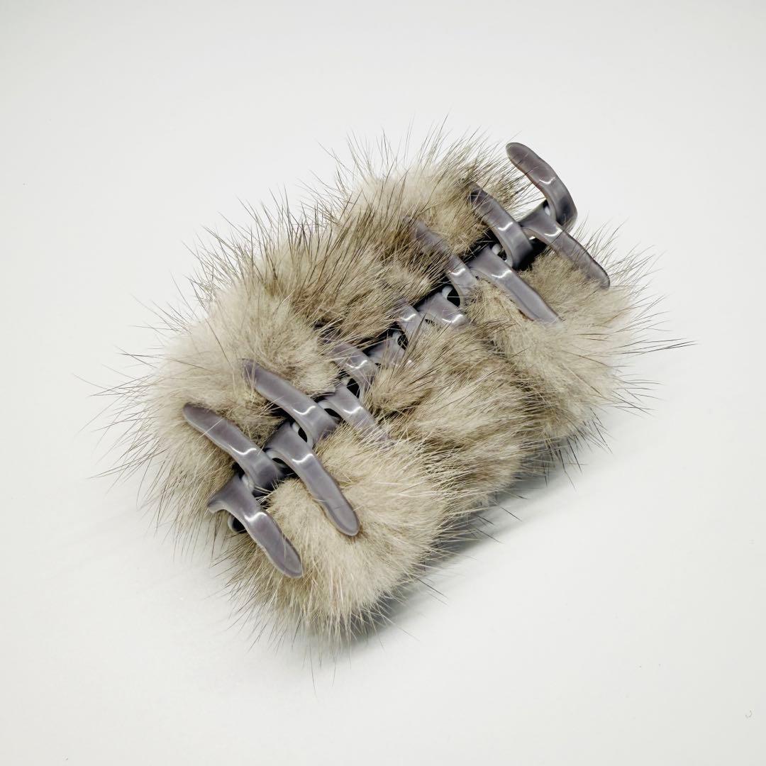 美品♪ Alexandre de paris ミンクファー ヘアクリップ.