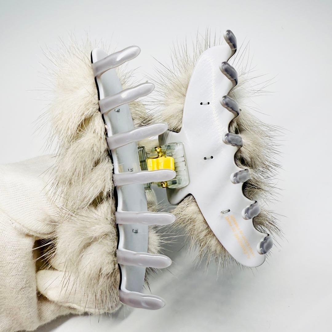 美品♪ Alexandre de paris ミンクファー ヘアクリップ.