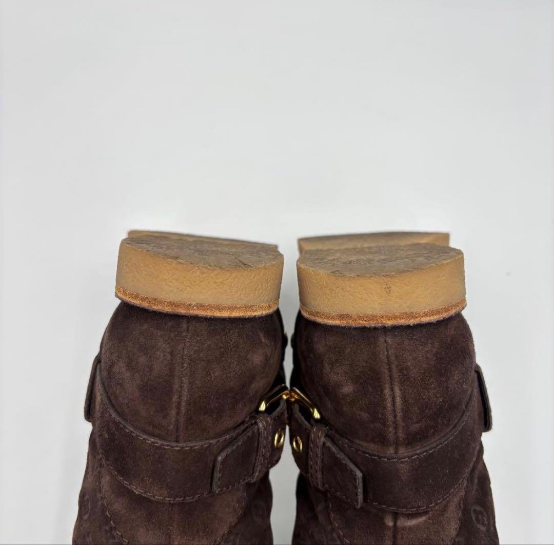 ルイヴィトン モノグラム スエード ムートンブーツ 36 ブラウン