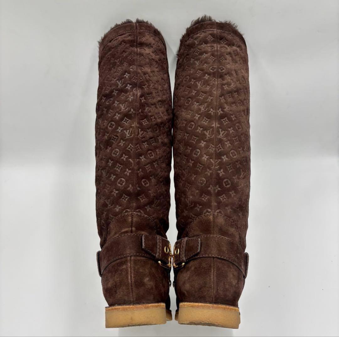 ルイヴィトン モノグラム スエード ムートンブーツ 36 ブラウン