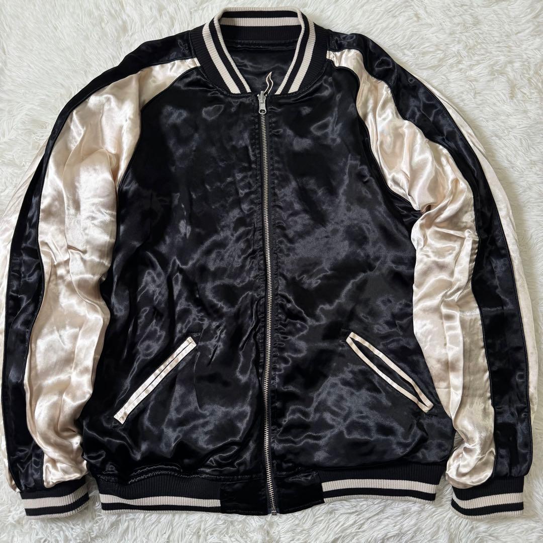 美品/希少✨絡繰魂 粋　スカジャン　リバーシブル　鯉　豪華刺繍　ブラック　L