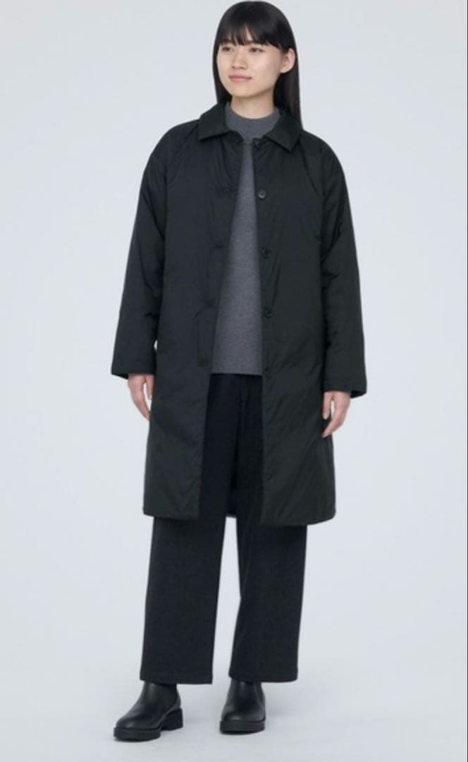 無印良品　ステンカラーコート　軽量ダウン