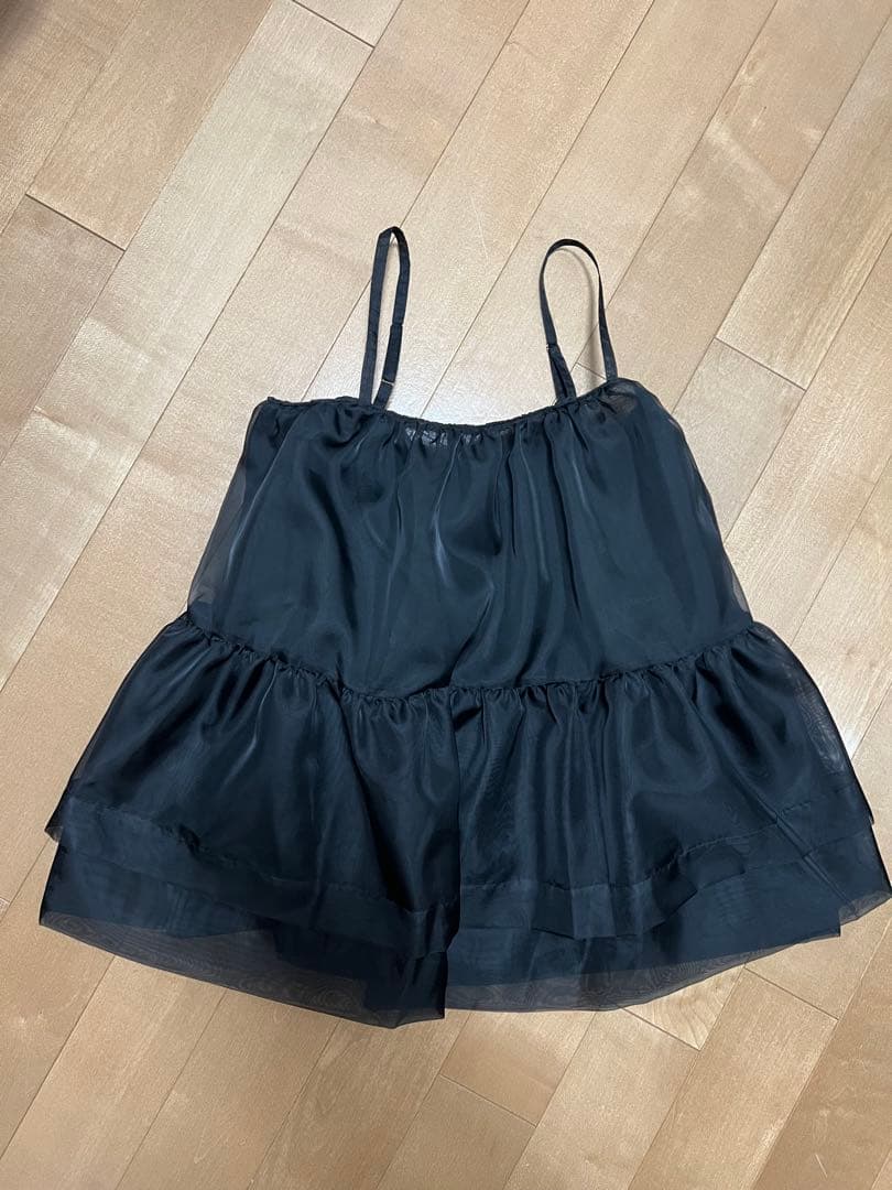 【試着のみ】pois ポワ　メローキャミ　ブラック