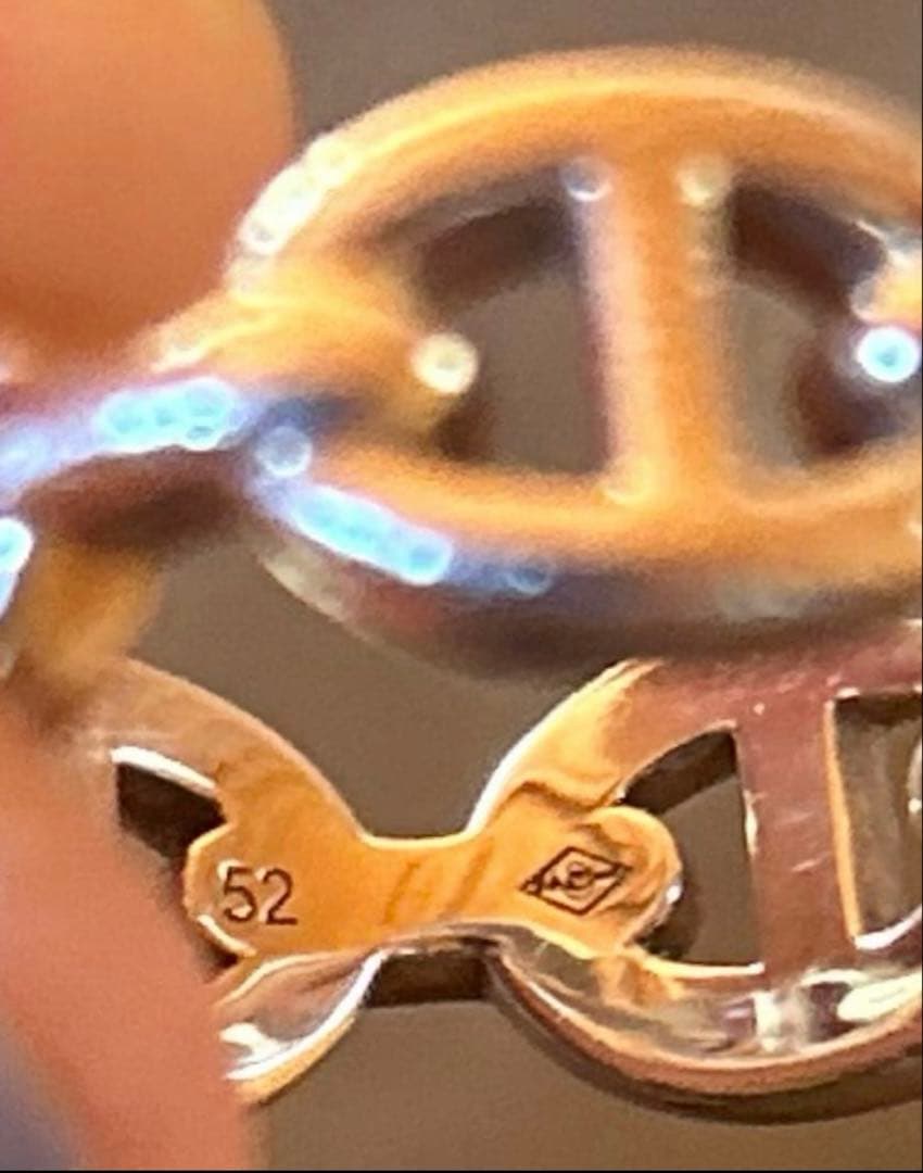 エルメス　シェーヌダンクル　アンシェネ　シルバーリング　12号　52