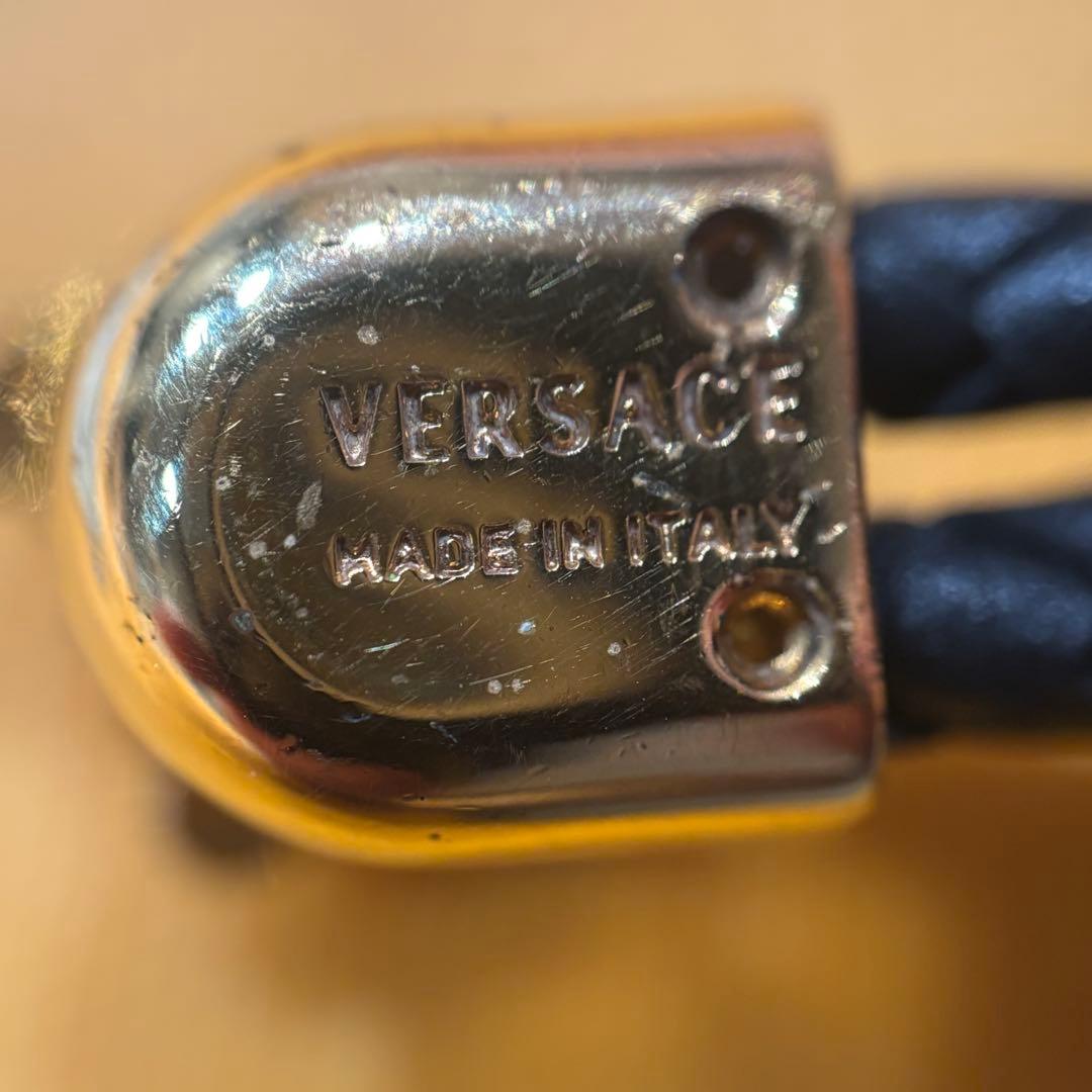VERSACE ヴェルサーチ　レザー　ブレスレット　メデューサ　フリーサイズ