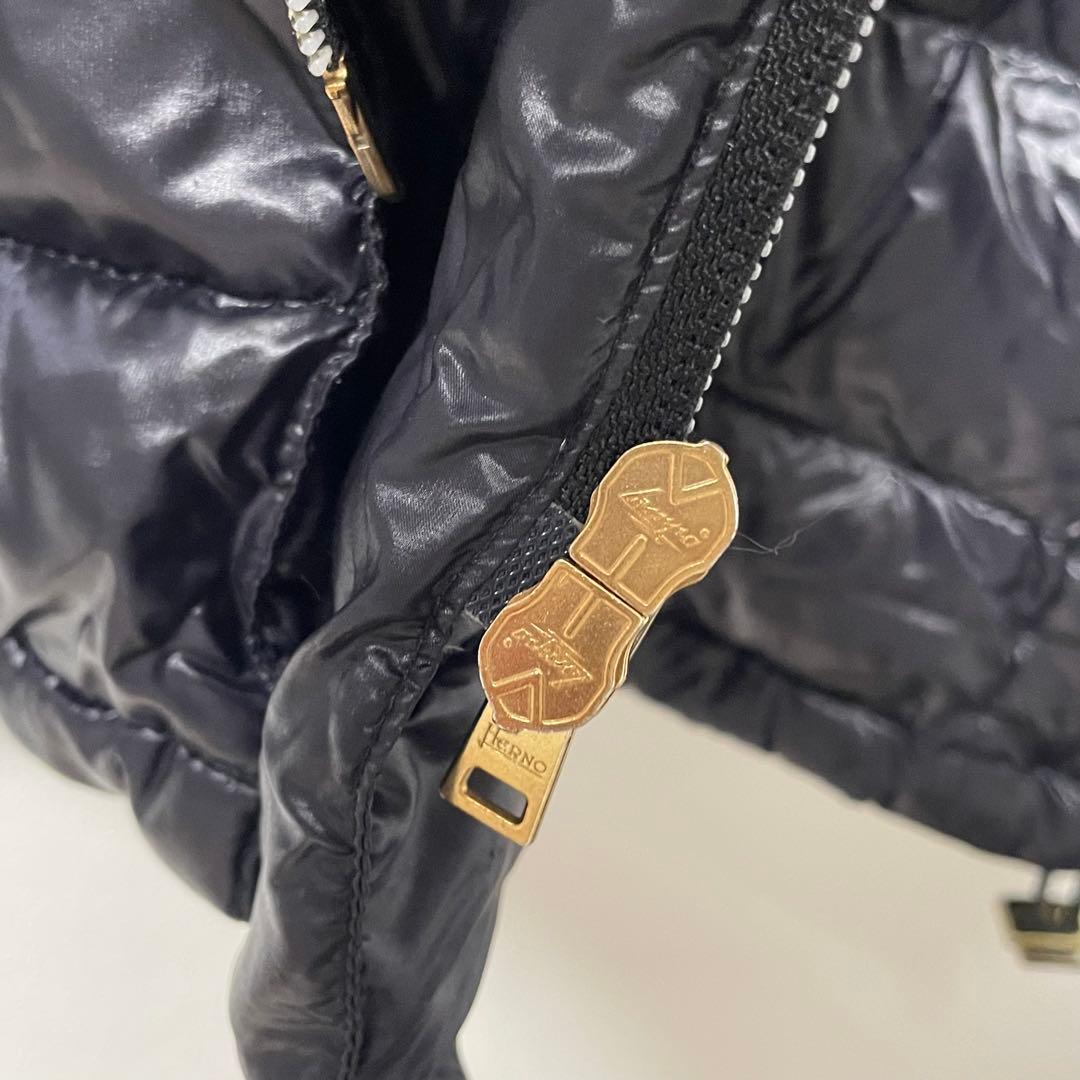 XXLサイズ　ヘルノ　ダウンコート　ロング　ブラック　44 ファー