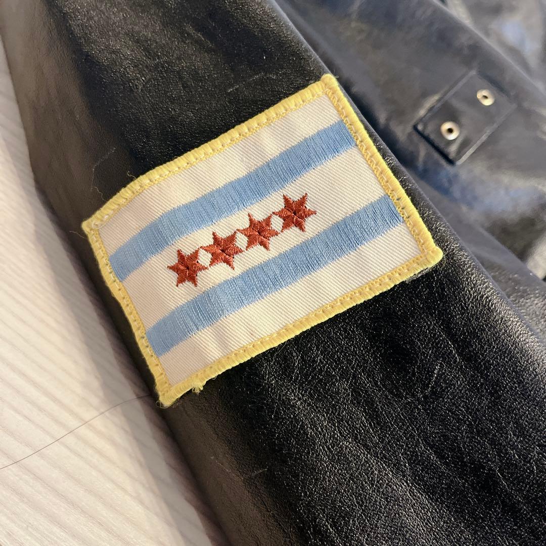 80s 激渋 日本製 ホースハイド A-2 ポリスマンジャケット シカゴポリス