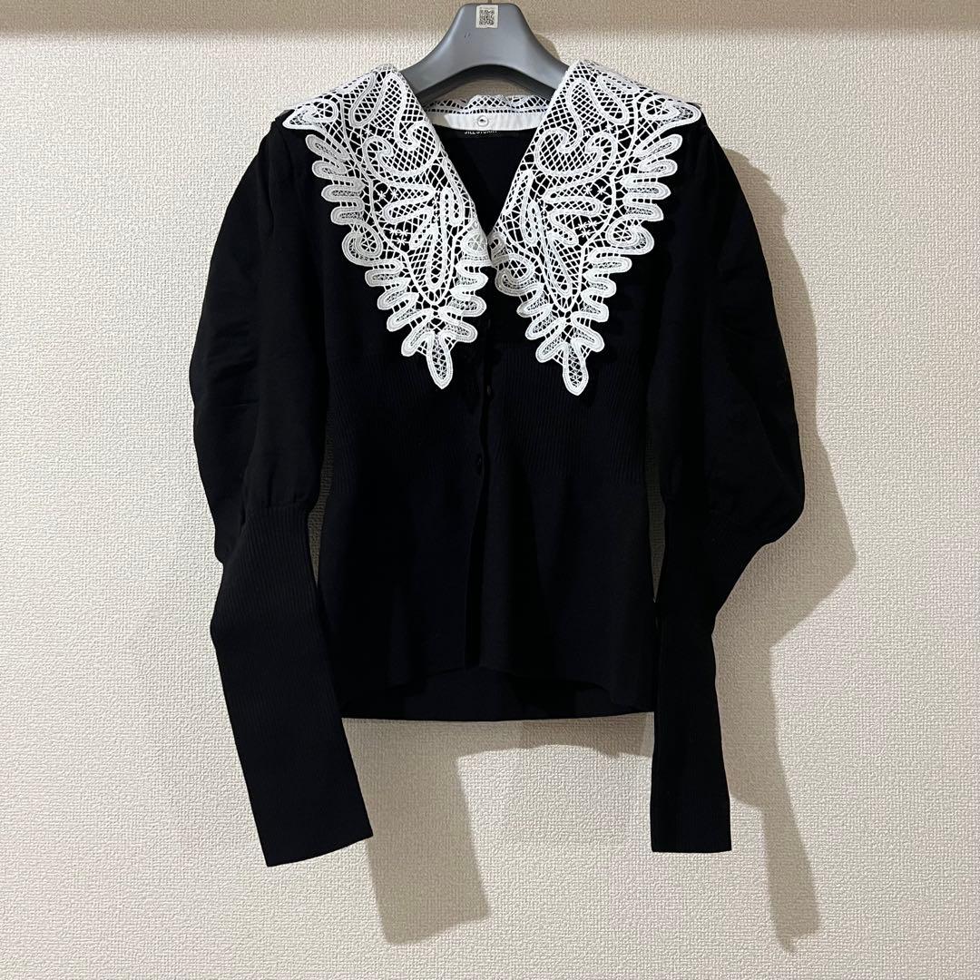 JILL STUART ジルスチュアート レースカラーニットカーディガン