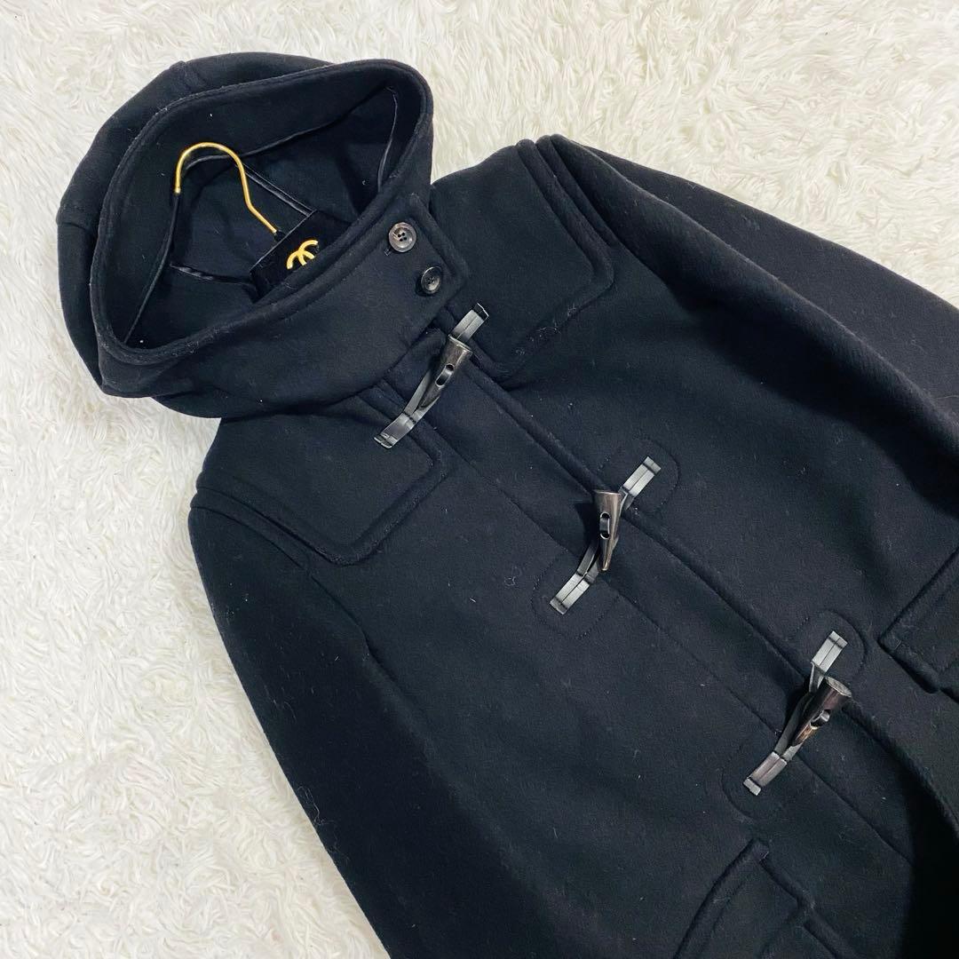 23区　ダッフルコート　イタリア生地　トグル　ウール　ブラック　フード　Lサイズ