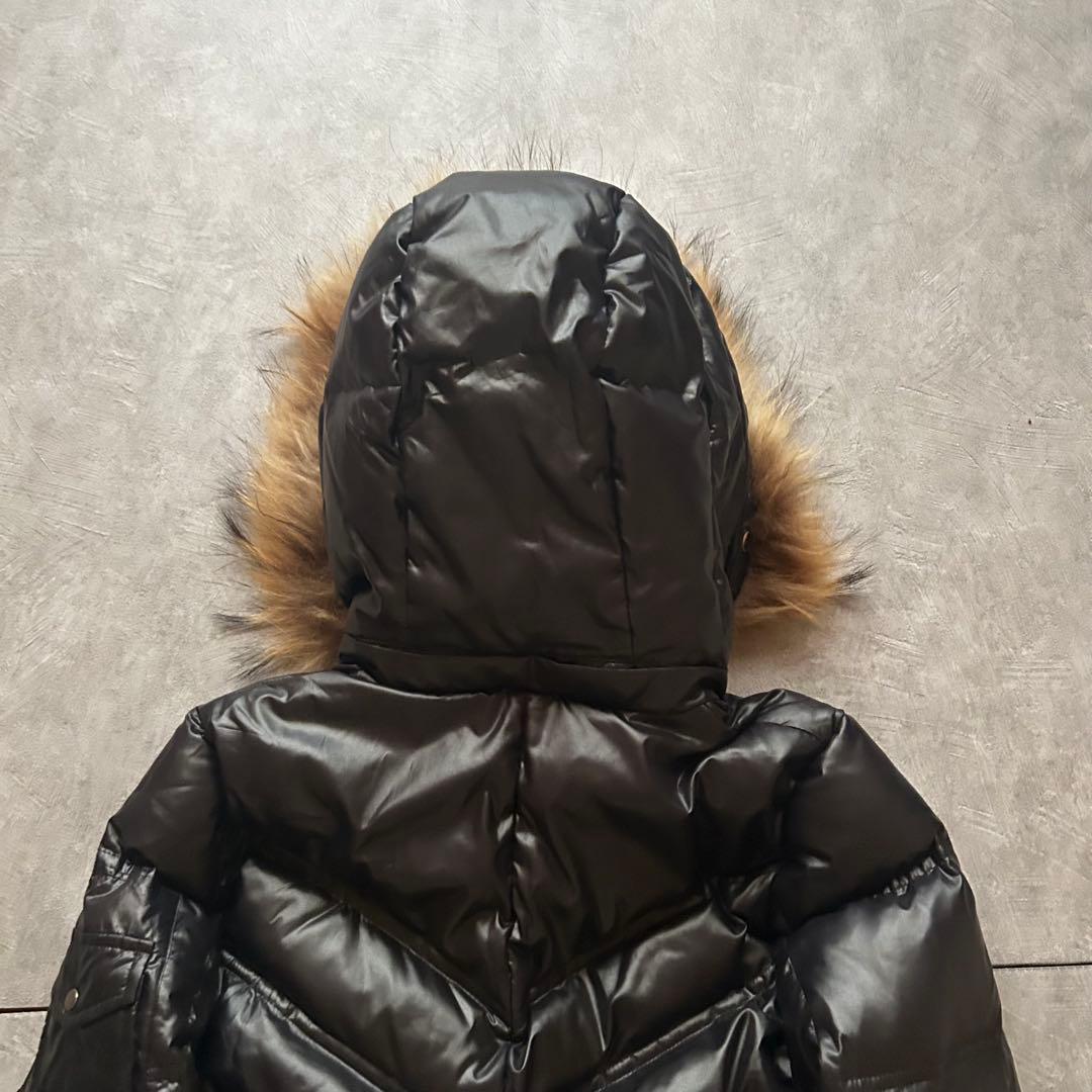 ジャケット・アウター grunge hood fur down jacket y2k black