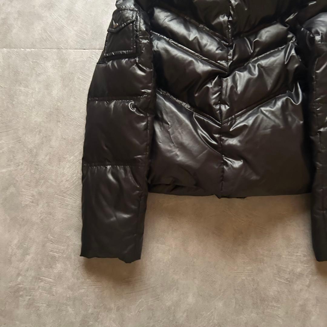 ジャケット・アウター grunge hood fur down jacket y2k black