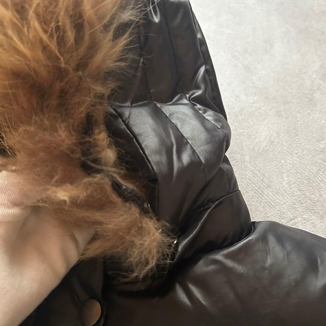 ジャケット・アウター grunge hood fur down jacket y2k black