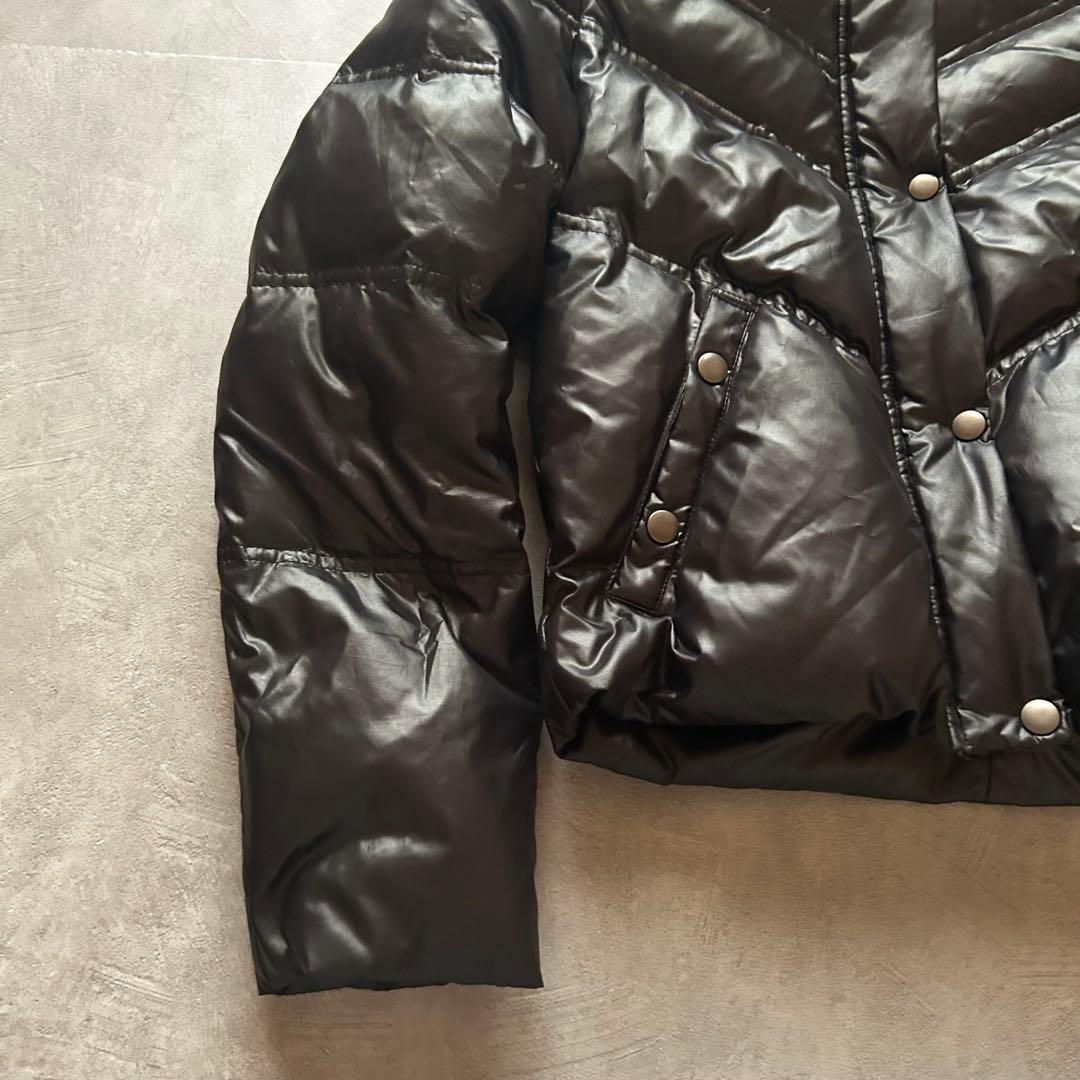 ジャケット・アウター grunge hood fur down jacket y2k black