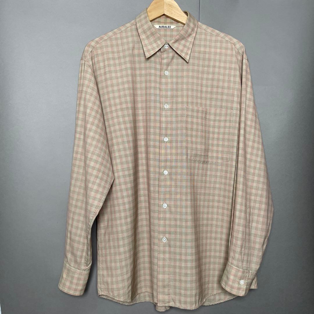 AURALEE オーラリーWOOL CHECK SHIRT 3