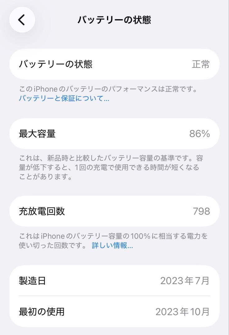 美品 SIMフリー iPhone 15 Pro 128GB ホワイトチタニウム