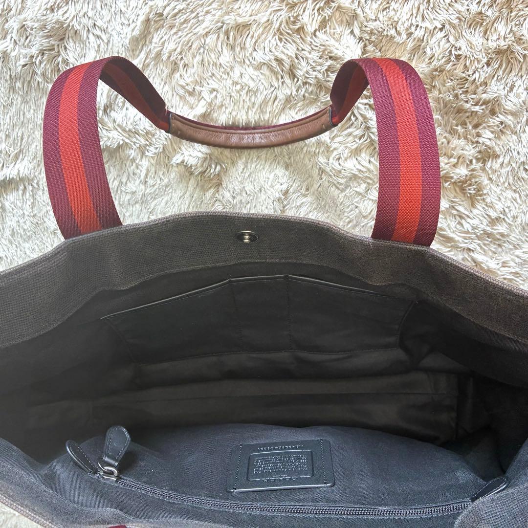 人気色　COACH トートバッグ アクア キャンバス カラーブロック