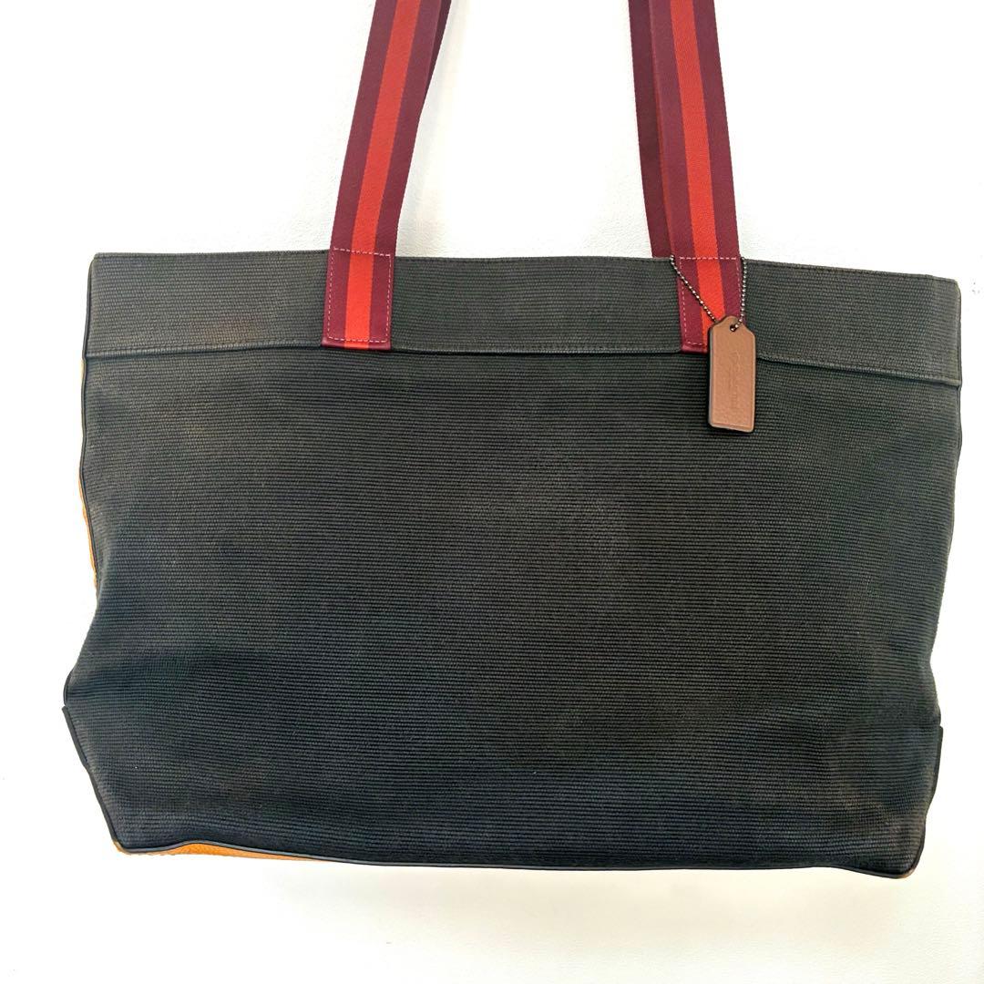 人気色　COACH トートバッグ アクア キャンバス カラーブロック