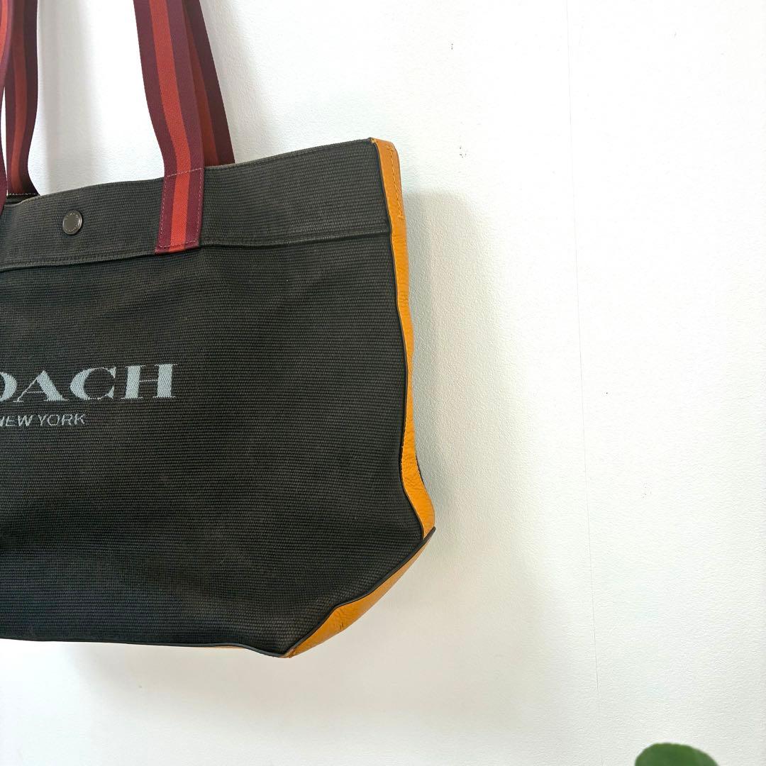 人気色　COACH トートバッグ アクア キャンバス カラーブロック