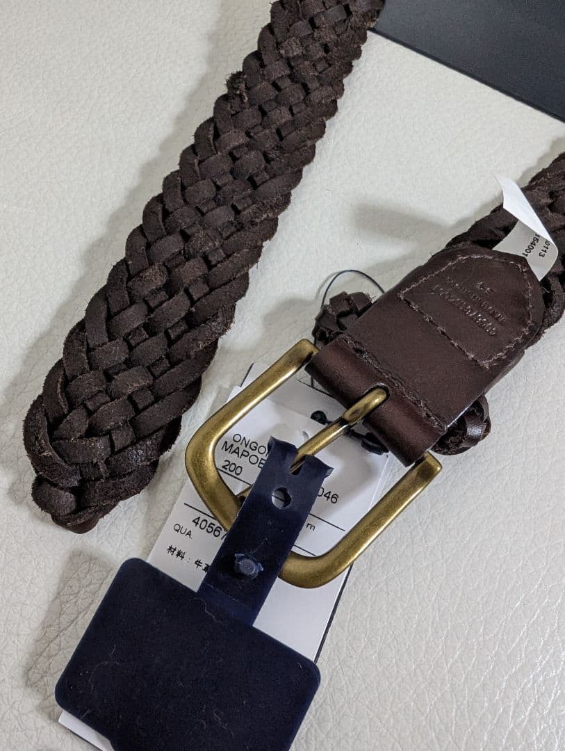 【新品】ポロラルフローレン★レザーメッシュベルト★茶★34