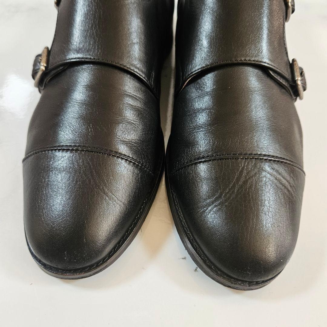 MARGARET HOWELL idea ダブルモンク レザーシューズ ブラック