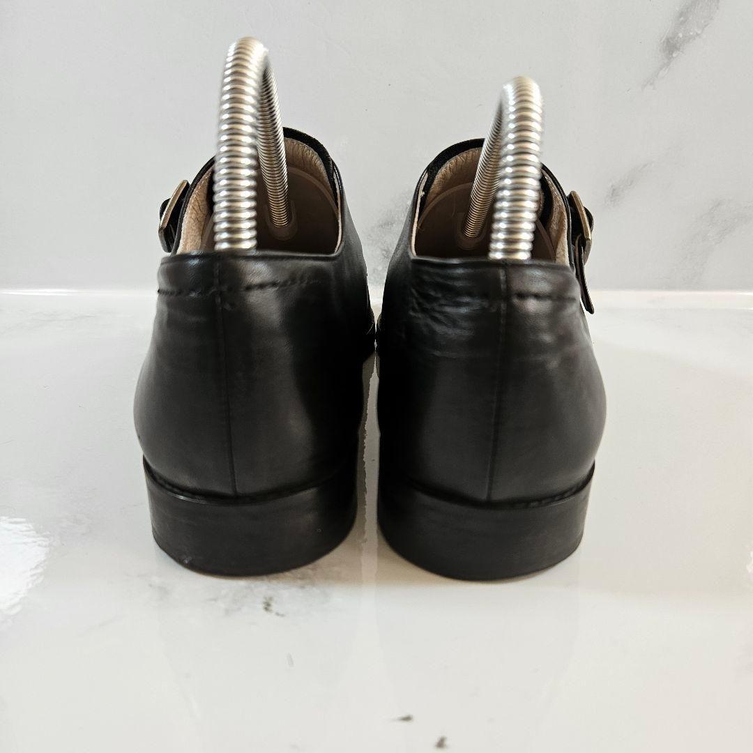 MARGARET HOWELL idea ダブルモンク レザーシューズ ブラック