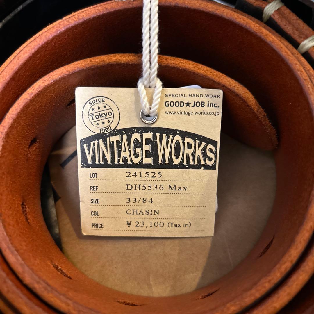 未使用　VINTAGE WORKS ベルト DH5536 Max 33 茶芯