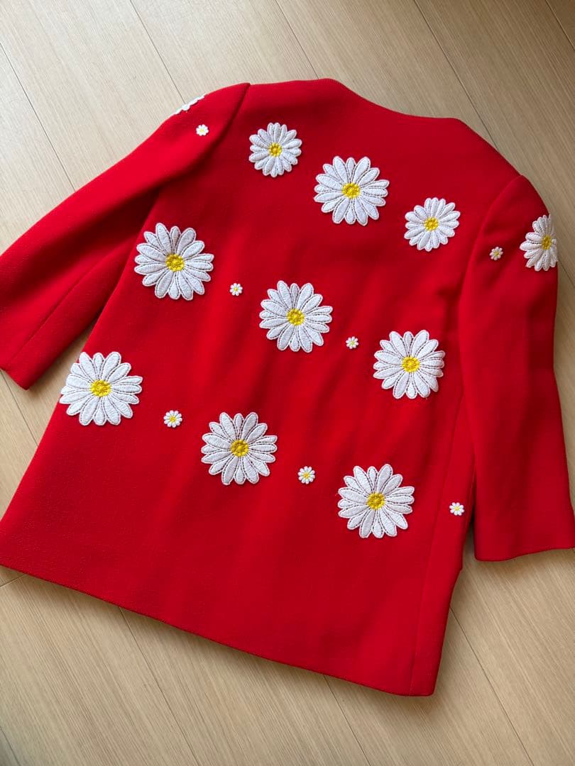 DOLCE&GABBANA 花柄刺繍 赤 コート