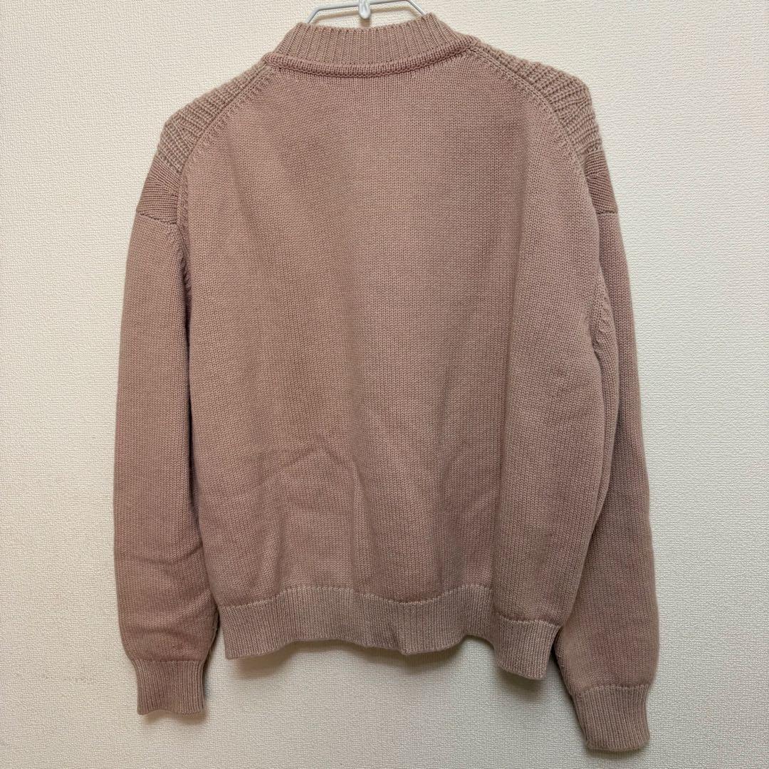 【HERMES】カシミヤ100% クルーネックニット ピンクベージュ 長袖 34