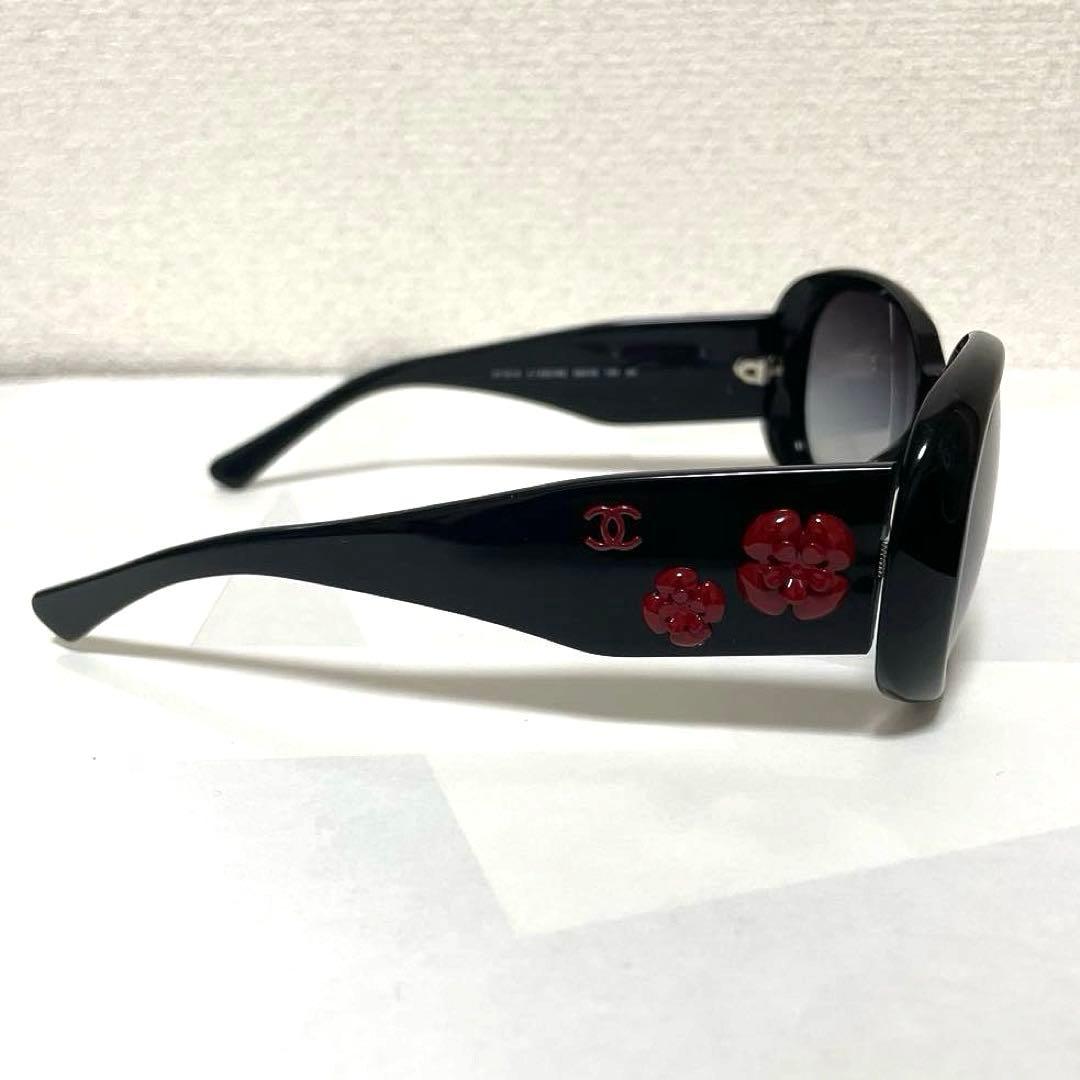 美品! 限定モデル CHANEL カメリア サングラス ココマーク 赤　黒