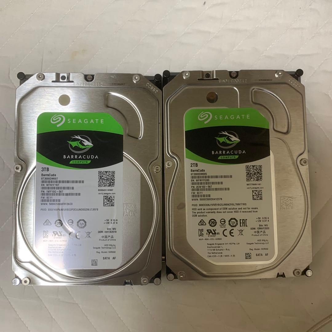 Seagate Barracuda HDD 3TB + 2TB 稼働時間0時間