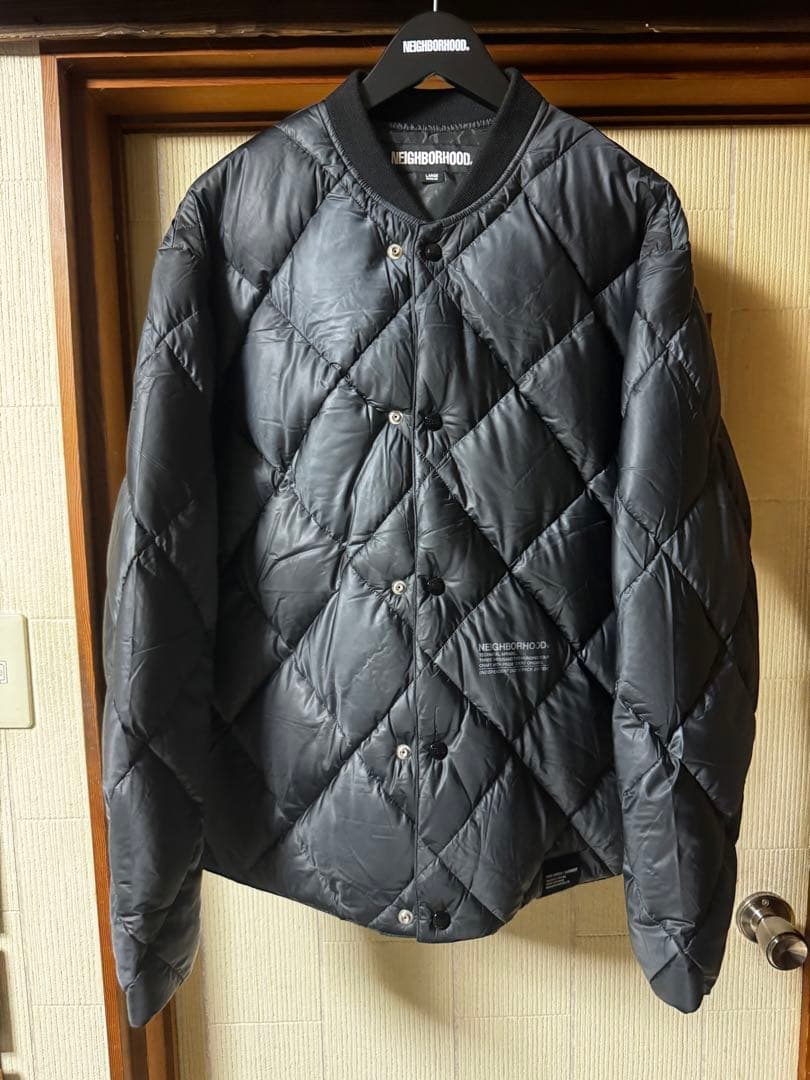 ジャケット・アウター NEIGHBORHOOD CHECKER DOWN JACKET L BLACK