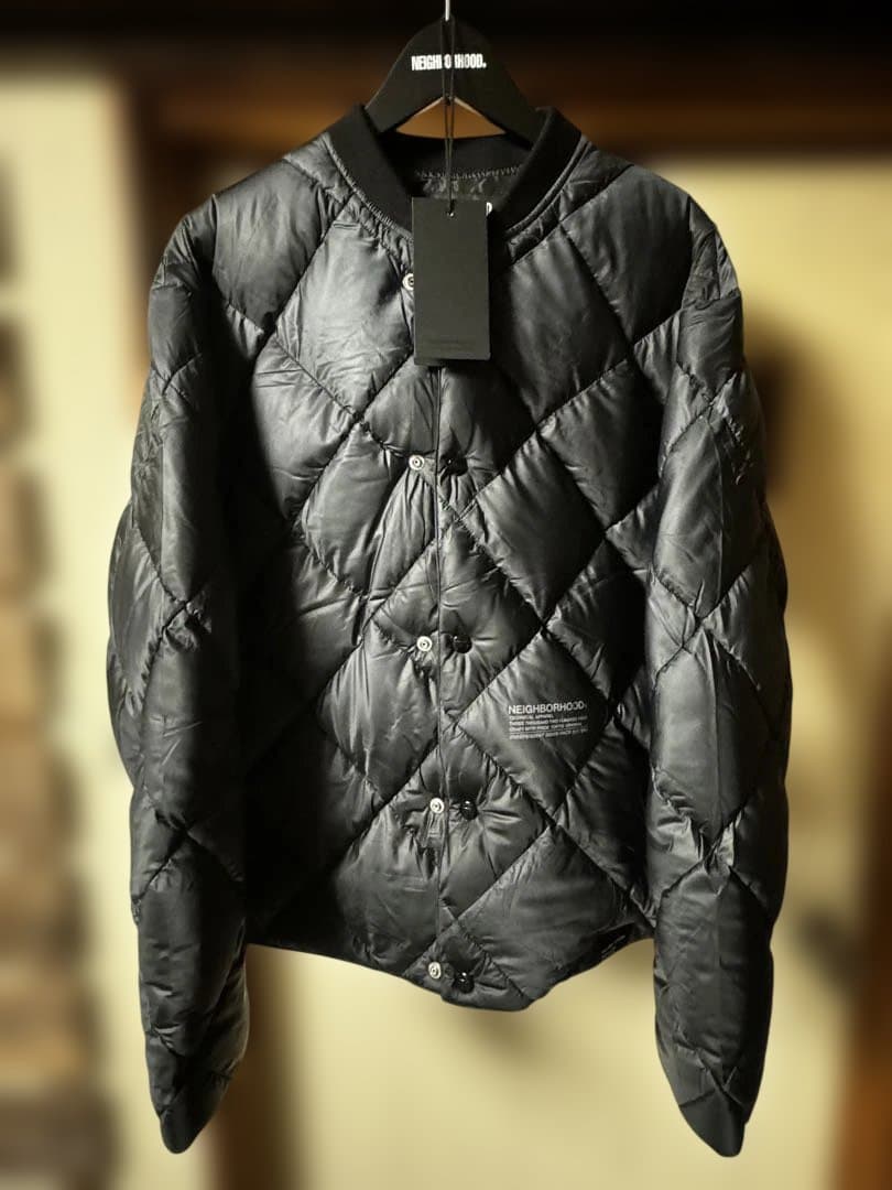 ジャケット・アウター NEIGHBORHOOD CHECKER DOWN JACKET L BLACK