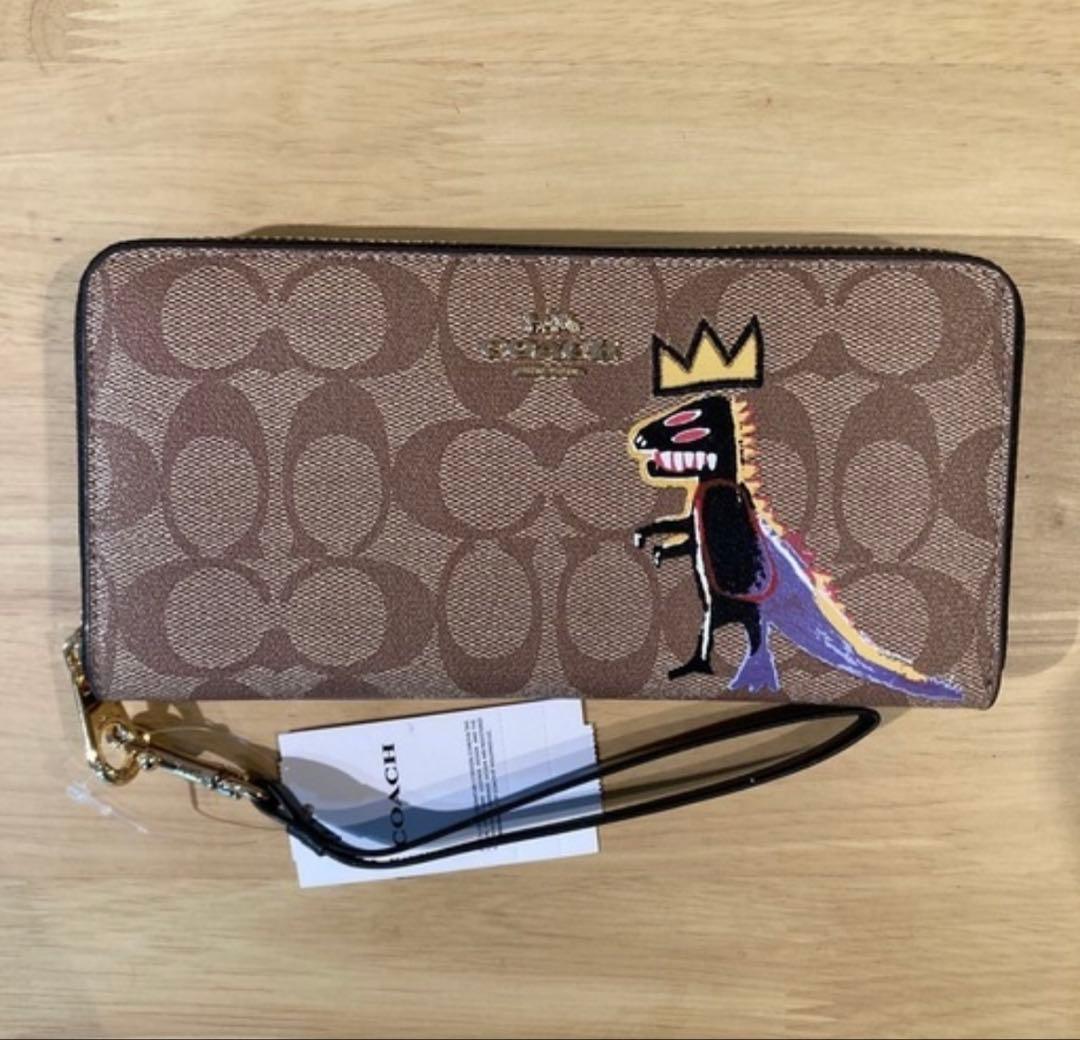 新品未使用　COACH バスキアコラボ　恐竜　長財布　シグネチャー即日発送