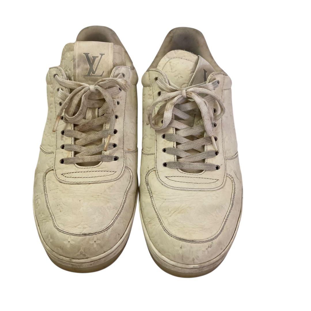 【メ01129-59】Louis Vuitton ホワイトスニーカー 使用感あり