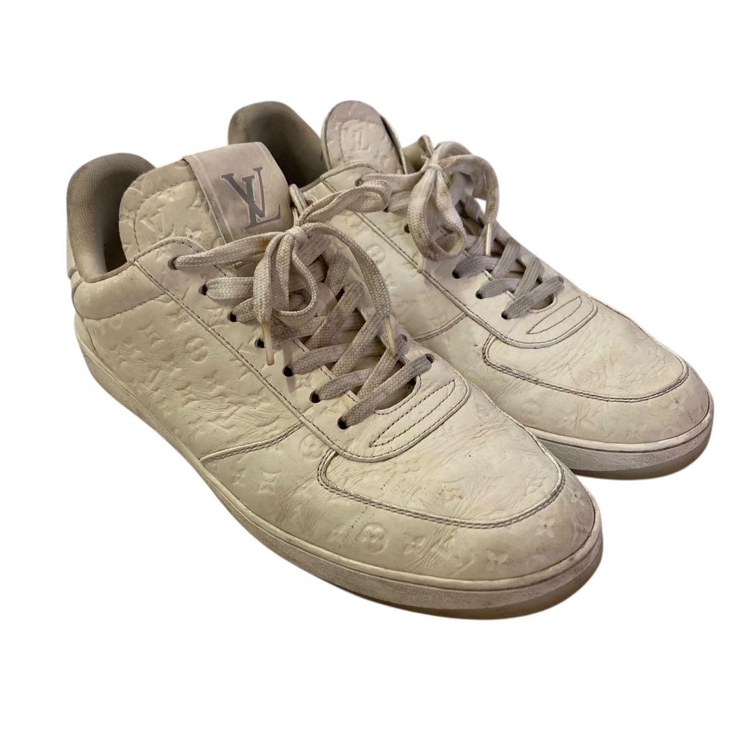 【メ01129-59】Louis Vuitton ホワイトスニーカー 使用感あり