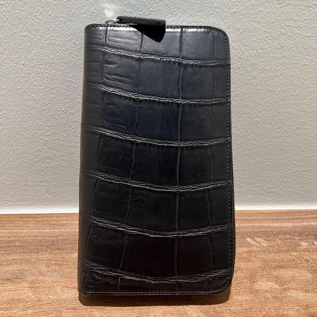 【新品未使用品】ダビデアルベルタリオ 長財布 クロコダイル 黒 ラウンドジップ