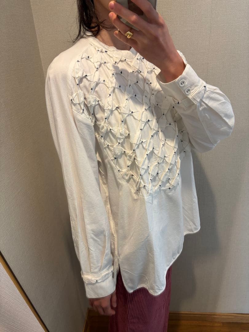 pheeta フィータ　タック　刺繍　シャツ　ブラウス