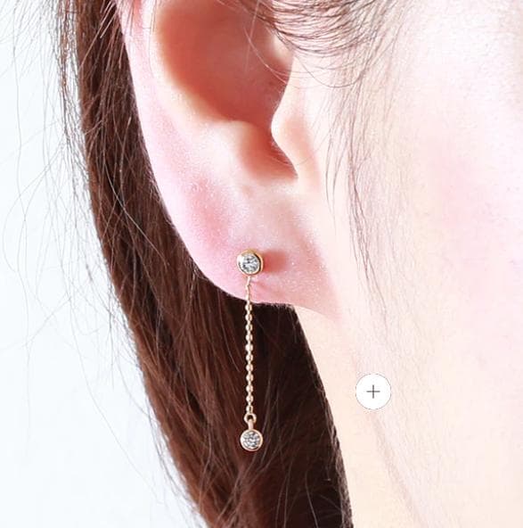 K18YG ダイヤモンド マイクロヌードチェーン 片耳用 オレフィーチェ